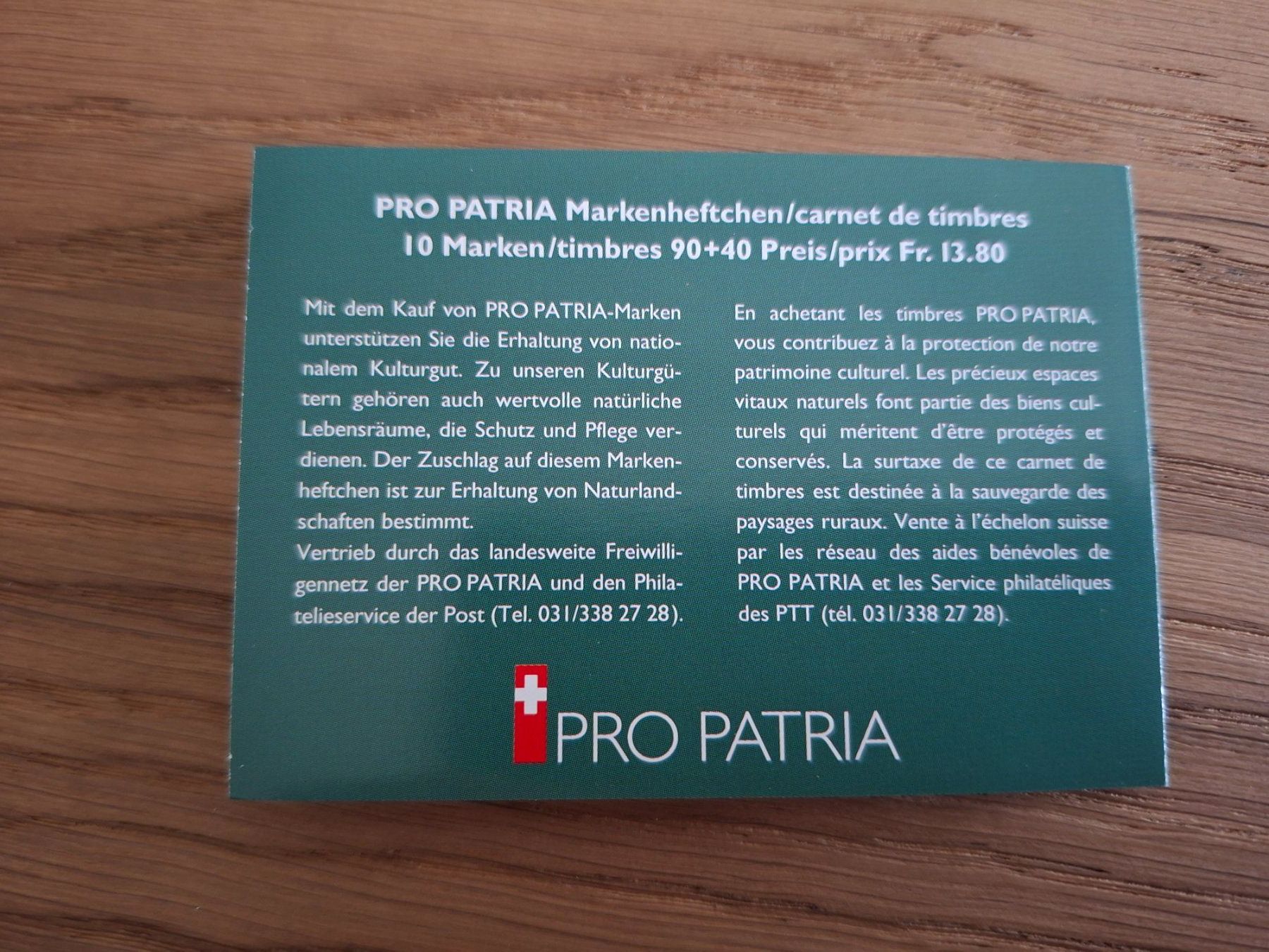 Tutti i francobolli: Markenheftchen Pro Patria 1997 – Nuovo (secondo la descrizione) da Hinterkappelen venduto da 1399 5