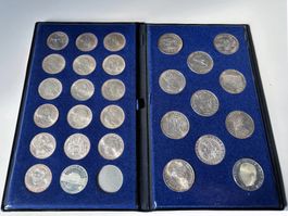 Österreich Schilling - 28 Silber Münzen Sammlung (1955-1971)