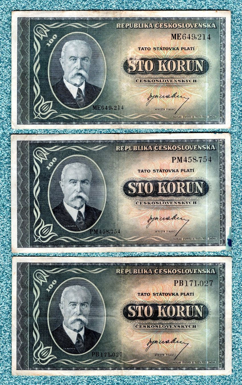 Banknoten: Czecoslovakai noten 3 stück – Gebraucht aus Leibstadt von baroc333