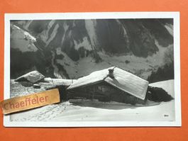 Alte Ansichtskarte Winterlandschaft mit Hütte, Schweiz