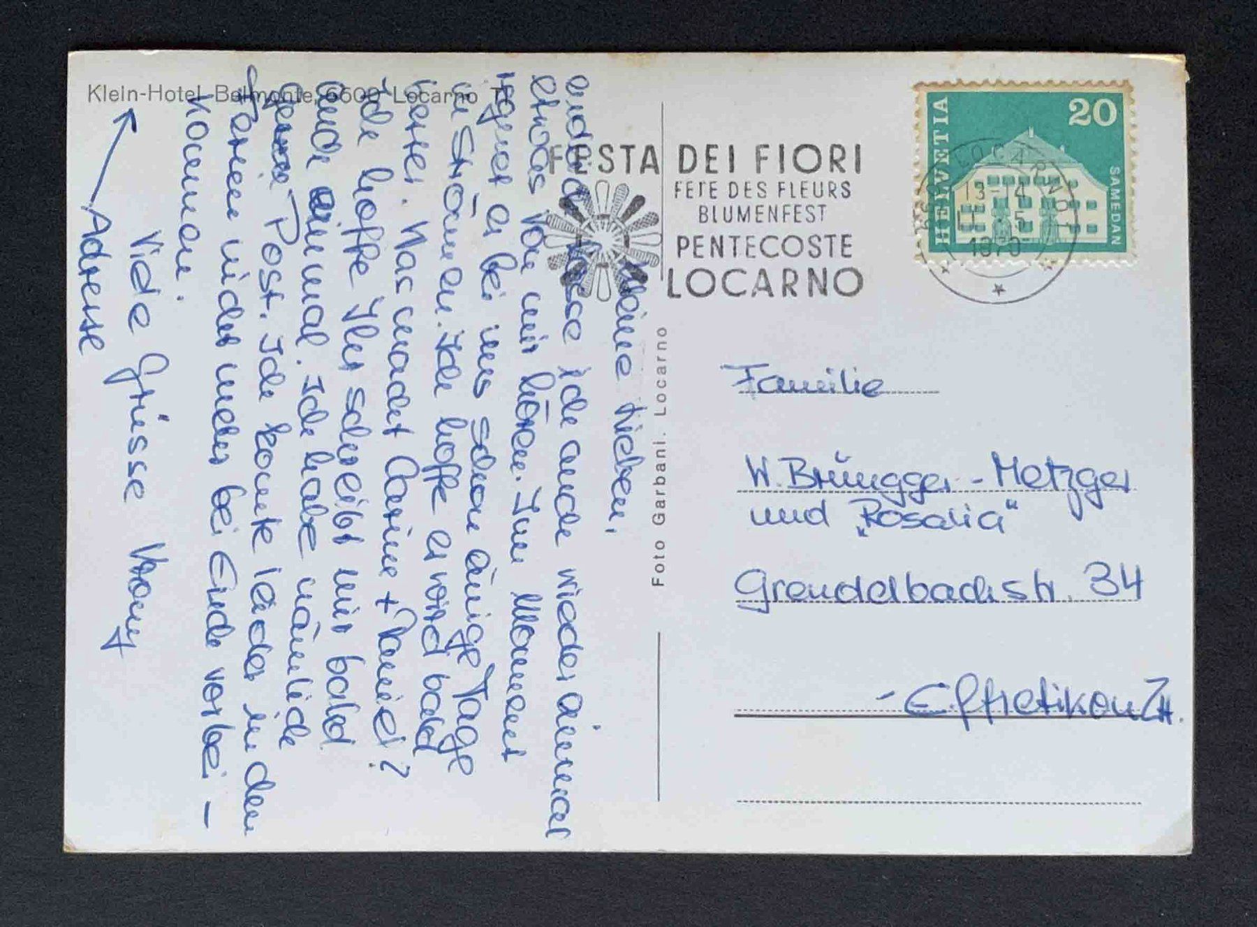 Cartoline postali: AK Locarno Klein Hotel Belmonte – Usato da Goldau venduto da artelier1 1