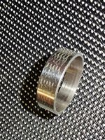 AISI Ring, Edelstahl Ring mit Fischrücken-Muster. Gr. 22