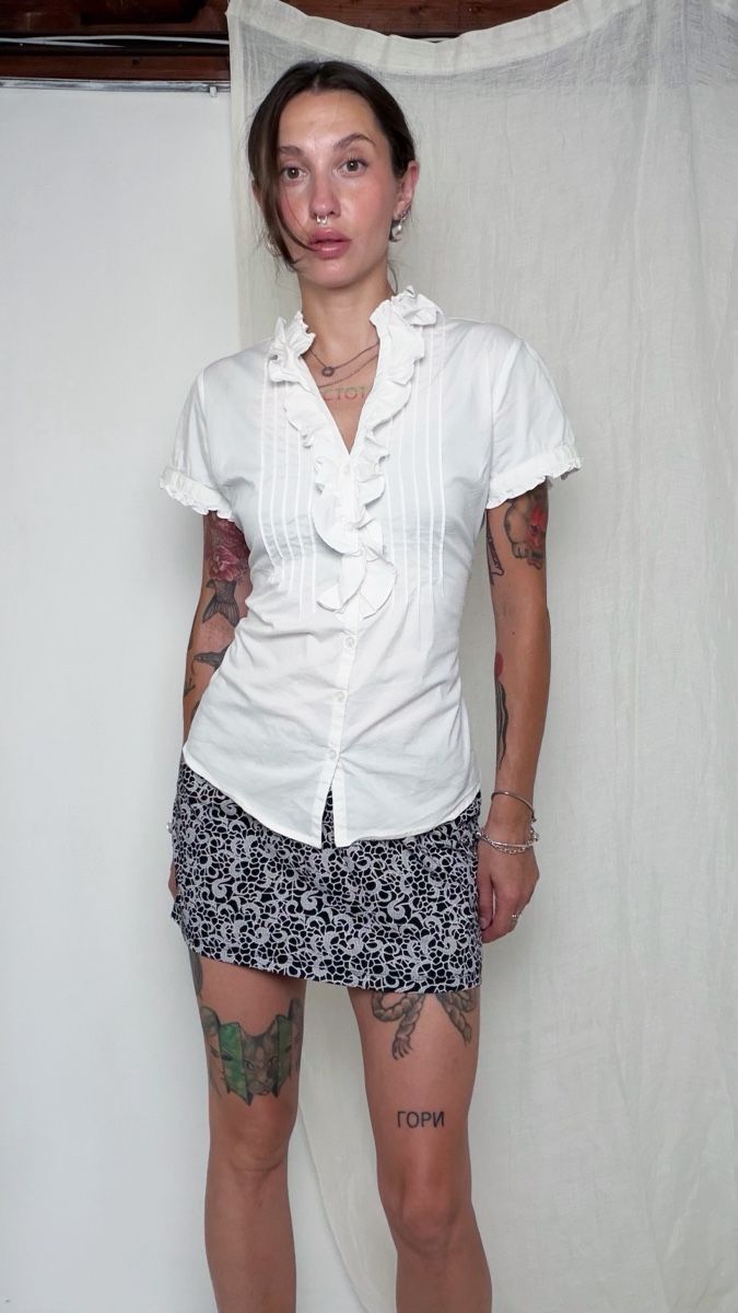 Röcke: Mini skirt patterned black white size M – Gebraucht aus Knonau von Grapesvintage 1