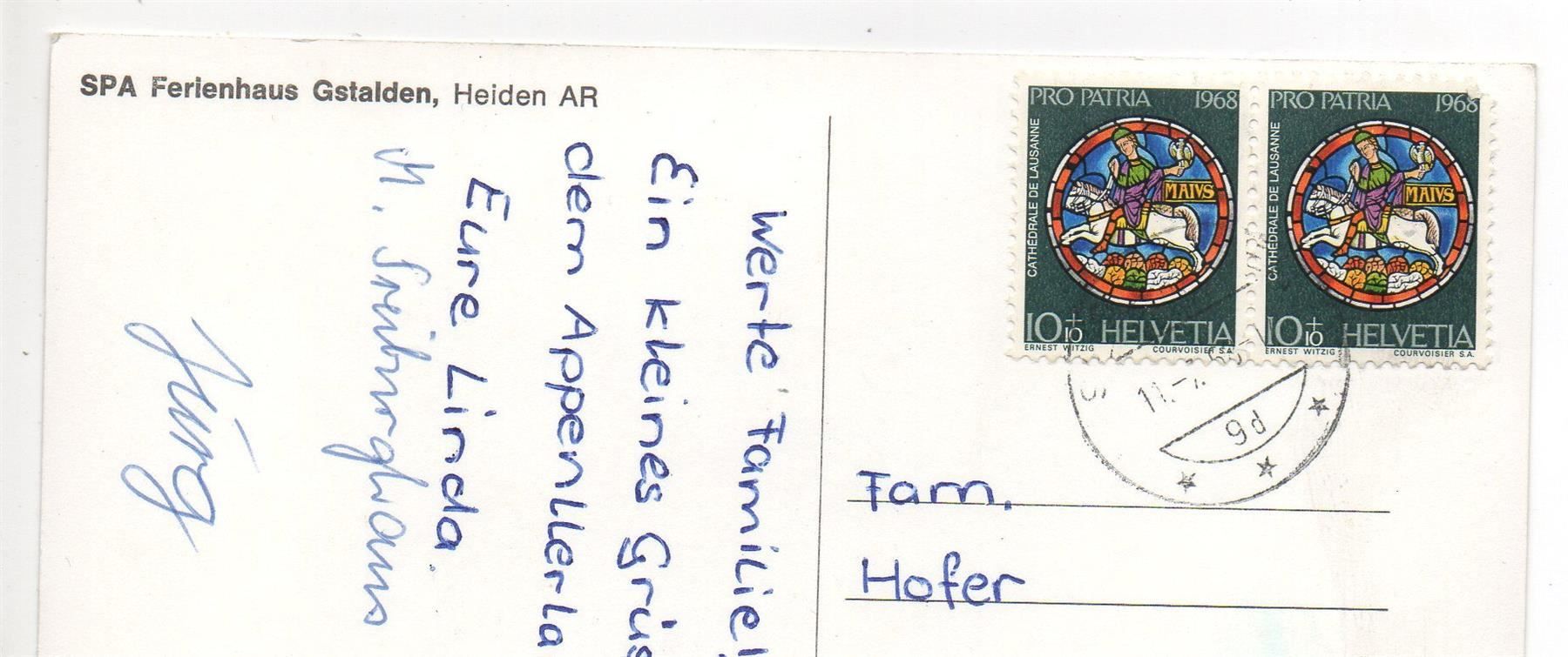 Cartoline postali: HEIDEN Ferienhaus Gstalden SPA – Usato da Jona venduto da philajona 1