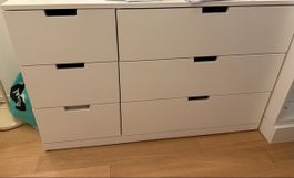 Commode weiss 6 Schubladen 120cm Breite gebraucht
