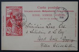 Bodensee SCHIFFSPOST auf UPU 1900 Ganzsache