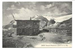 Sassal-Massone Hütte (GR) Engadin - Stempel Alp Grüm - 1916
