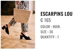 Escarpins Lou Sézane daim noir T. 36