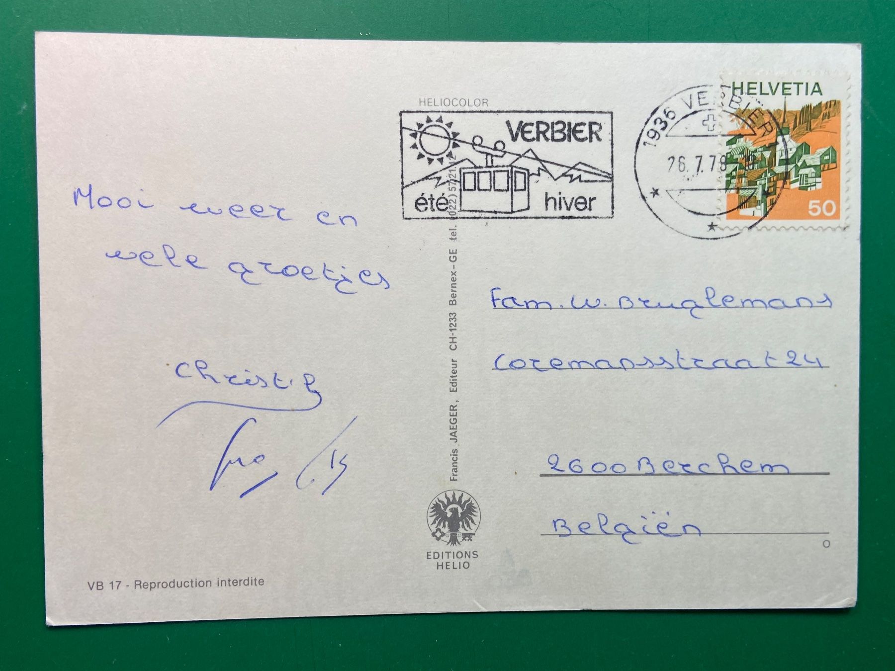 Ansichtskarten: Verbier - 4 Ansichten - Werbestempel – Gebraucht aus Steg VS von _vinci_ 1