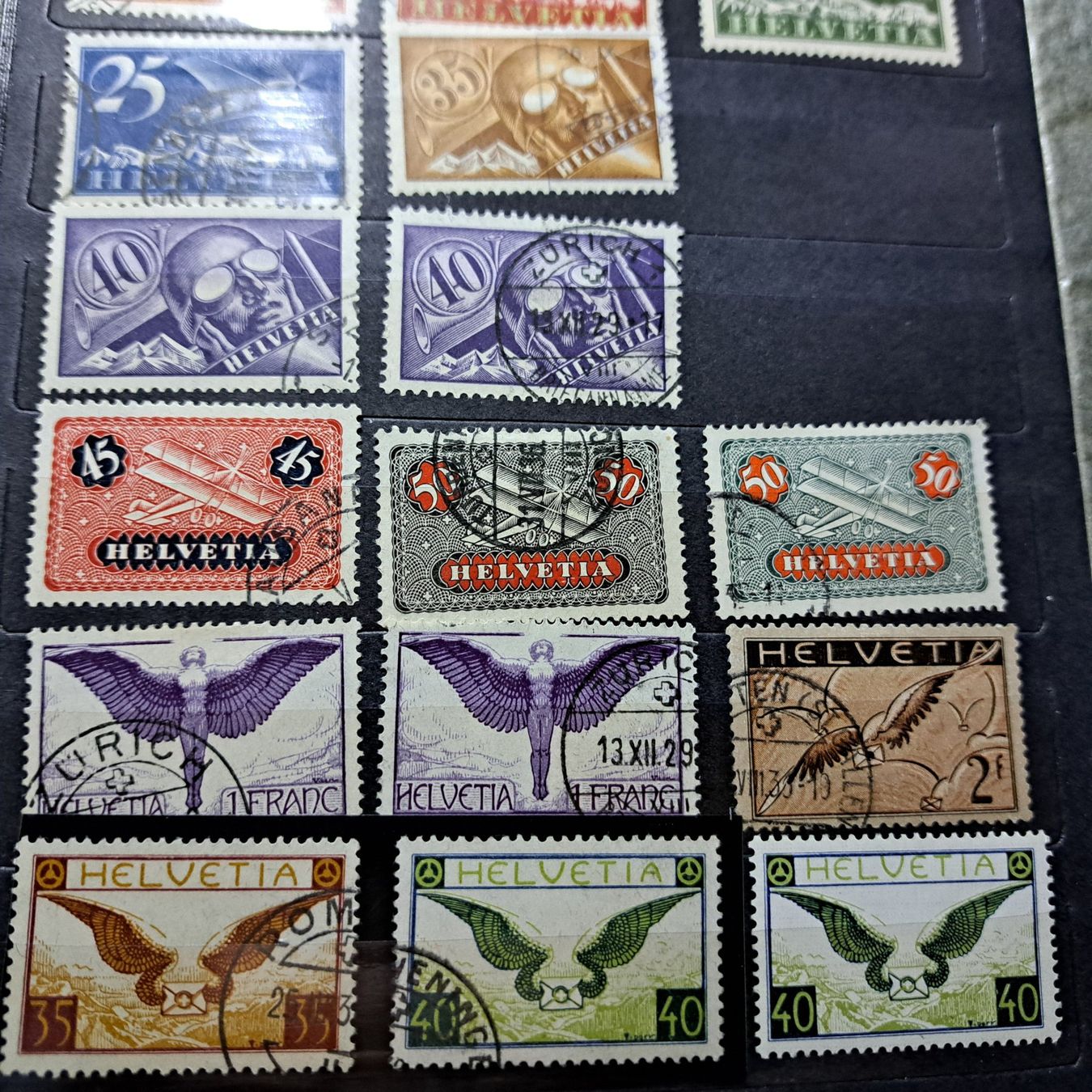 Tutti i francobolli: Flugpost Teilsammlung 1923 / 1937 – Usato da Wattenwil venduto da paku48 2