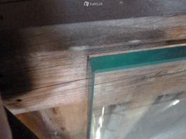 Glas, Glasplatte 15mm, Kanten poliert. Plaque de verre 15mm