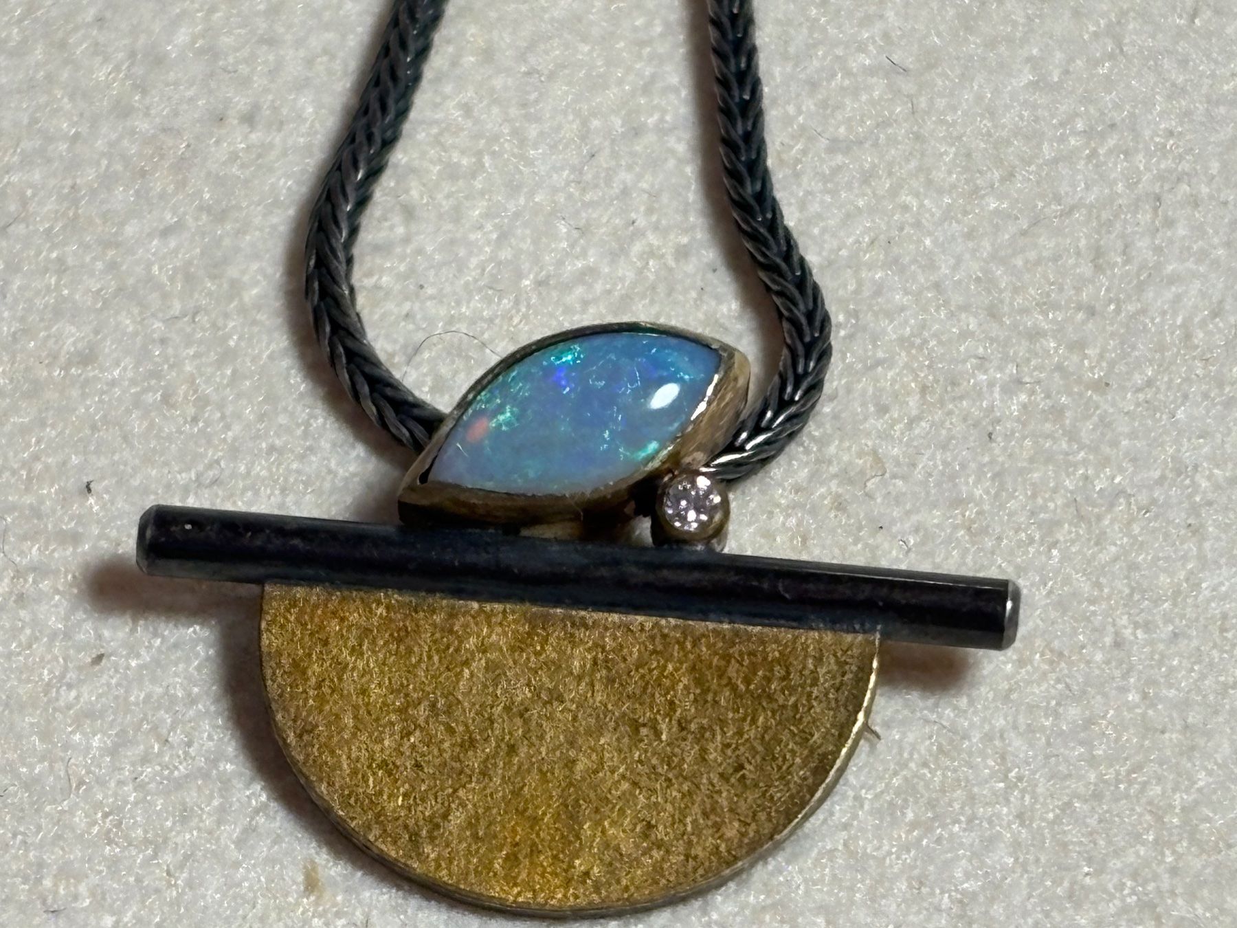 Pendentifs: Kette 44 cm Lang mit OPALANHÄNGER 925 Silber – D'occasion à St. Peterzell par verena40 4