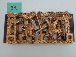 China Tempelrelief Qing-Dynastie 18Jh. geschnitzte Krieger
