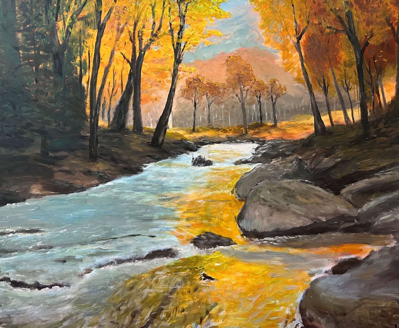 Dipinti: Herbst Landschaft Gemälde 120x100 cm – Nuovo e nell'imballaggio originale da Pfäffikon SZ venduto da Andrei_Moro_Kunst 1