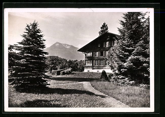 Cartoline postali: Gwatt /Thunersee, Blick auf die Jugendhe – Usato da Berlin venduto da bartko-reher