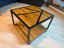 Beistelltisch Eiche Metall geometrisch gebraucht