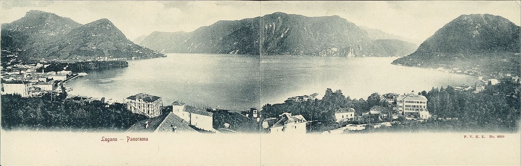 Ansichtskarten: Lugano Cartolina Doppia – Gebraucht aus Biasca von Blenio71