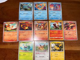 11 Pokémon Starter cards mix non-foil new nm!! in sleeves