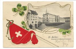 St. Gallen - Stadt - Klosterhof - Schule - Präge-Litho  1906