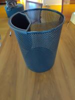 Papierkorb Metall schwarz mit Einsatz, guter Zustand