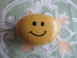 Smiley, Stein bemalt, 6 cm, Briefbeschwerer, Aufsteller!