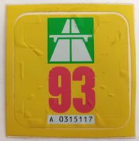 Vignette 1993 Autobahnvignette 93 Originalträger NEU.