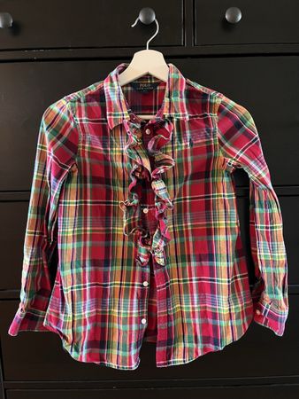 Polo Ralph Lauren Hemd kariert mit Rüschen Grösse 12