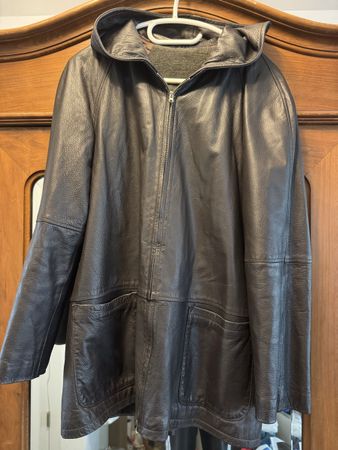 Echt Lederjacke mit Kapuze
