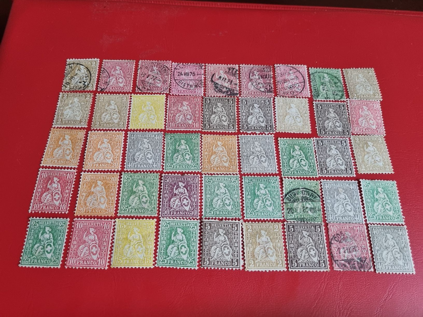 Alle Briefmarken: Sammlung: Sitzende Helvetia - diverse Werte – Gebraucht aus Heimenschwand von rog_p7h9