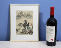 Chinesische Landschaft, Tusche/Aquarell auf Seide