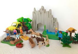Grosses Playmobil Camping Set mit Felsenhöhle & Tieren