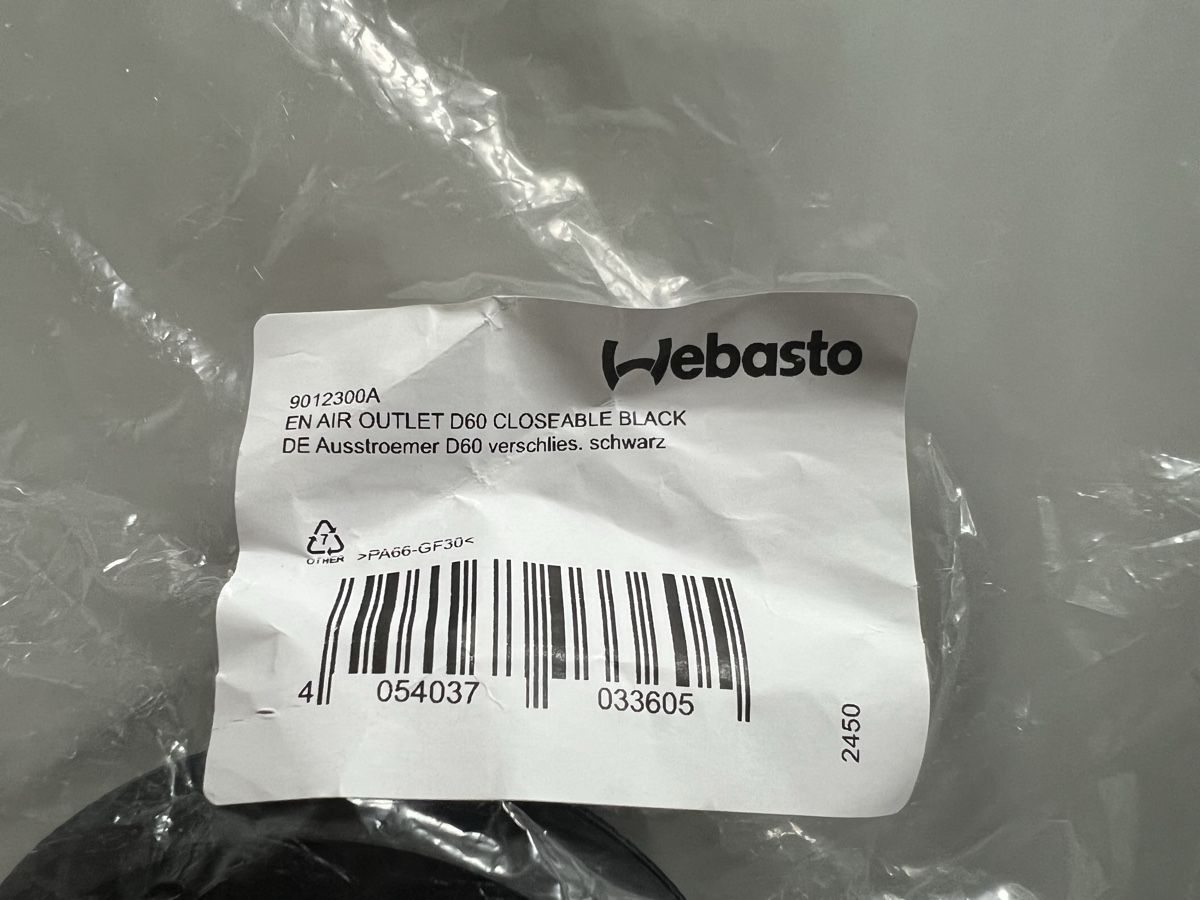 Webasto Altri accessori per camping: Webasto Ausströmer D60 verschliessbar, schwarz, neu! – Nuovo e nell'imballaggio originale da Winterthur venduto da mar_mvk8 2