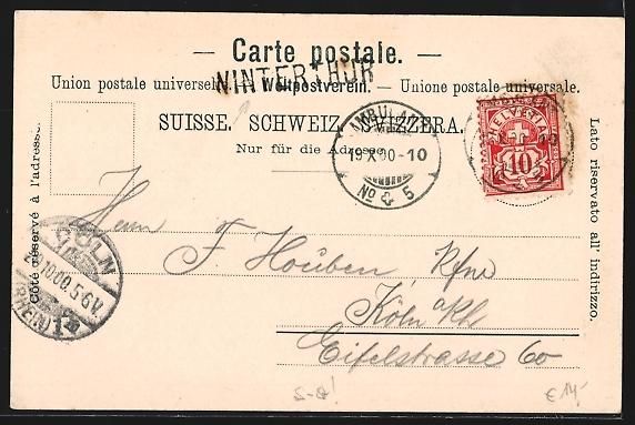 Cartes postales: AK Winterthur, Partie am Bahnhofplatz – D'occasion à Berlin par bartko-reher 1