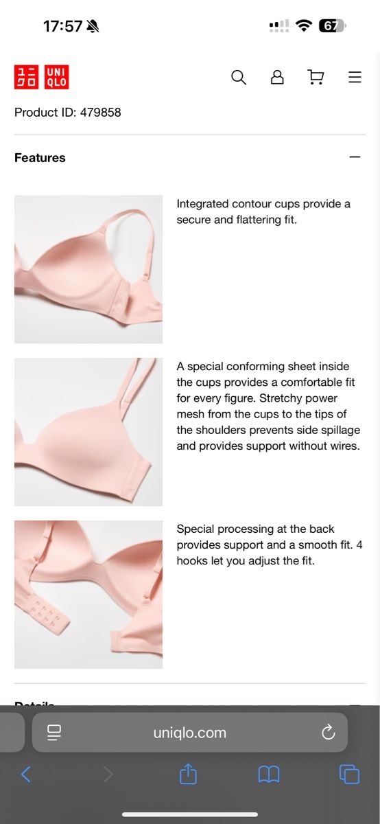 Autres dessous: NEW Uniqlo Bra 80/85 E-D (FR) Size – Neuf avec emballage d'origine à Neuchatel par Mia_G 5