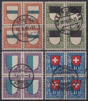 PJ 1922 Viererblöcke gestempelt, Kat: 800.-