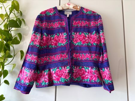 ADRIANA PAPELL NEW YORK Vintage Seidenjacke Gr. 44