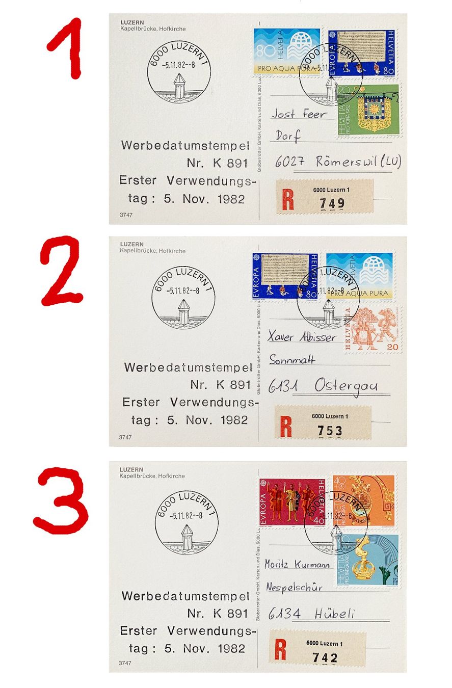 Cartoline postali: Luzern 1 Hauptpost Ersttag Werbedatumstempel Wasserturm – Nuovo (secondo la descrizione) da Bern venduto da AWiBe 1