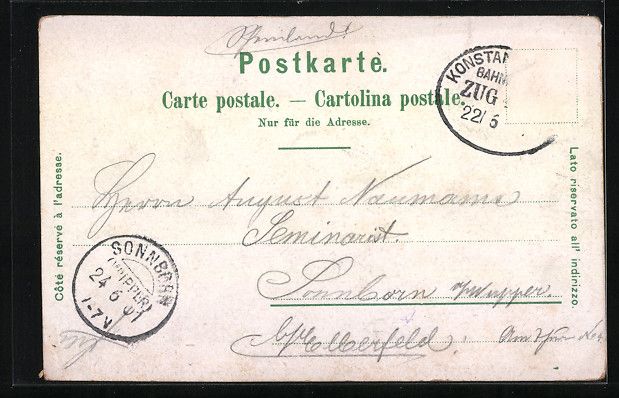 Cartoline postali: Litho Basel, Centralbahnhof, Denkmal der – Usato da Berlin venduto da bartko-reher 1