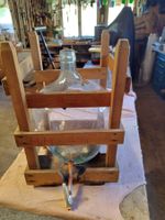 Mostflasche 25 Liter Glas mit Holzgestell gebraucht