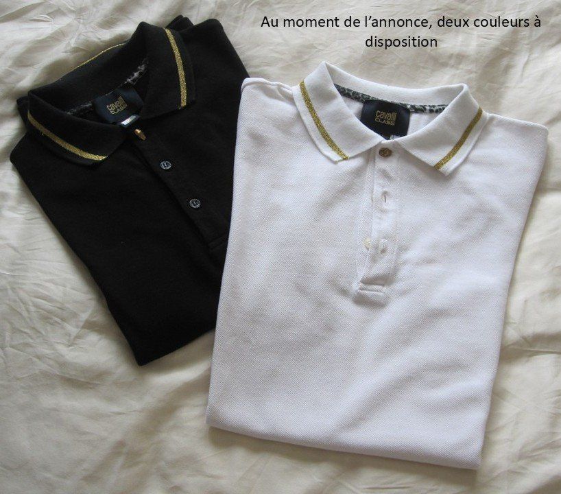 Roberto Cavalli Magliette Polo: Polo ROBERTO CAVALLI CLASS Noir liseré doré – Usato da Nyon venduto da WHTF 8