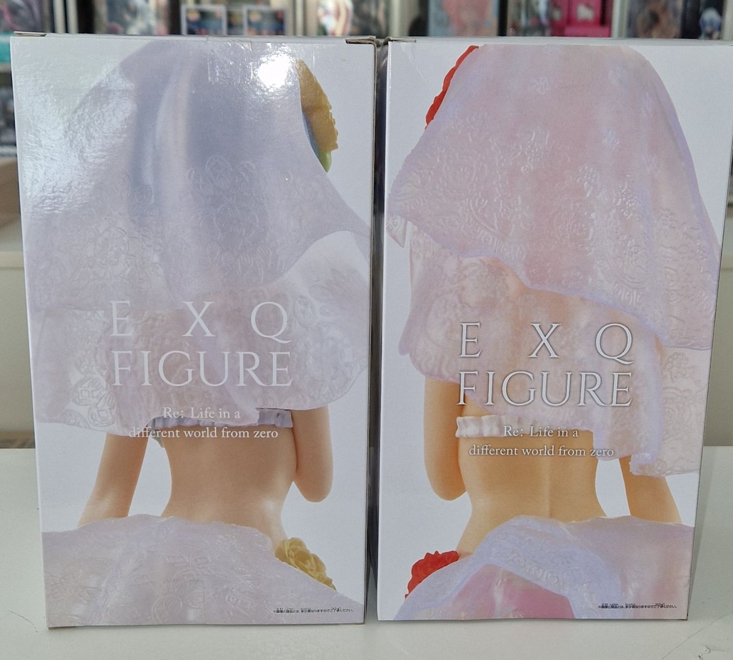 Bandai Statuette: Re:Zero EXQ Duo Rem + Ram 22 cm – Nuovo e nell'imballaggio originale da St-Imier venduto da ATTAKSHOP 5