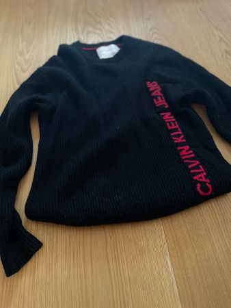 Calvin Klein Jeans – pull noir (M), Lambswool Blend