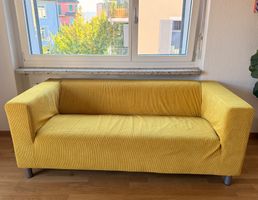 Sofa gelb mit Strukturstoff gebraucht sehr guter Zustand