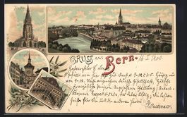 Litho Bern, Ortsansicht, Blick auf Müns