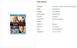 Fair Game (Bluray)