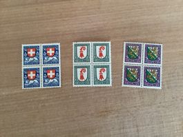 Alte Schweizer Briefmarken Pro Juventute viererblock