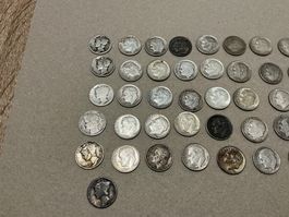 46 x Dimes USA Silber
