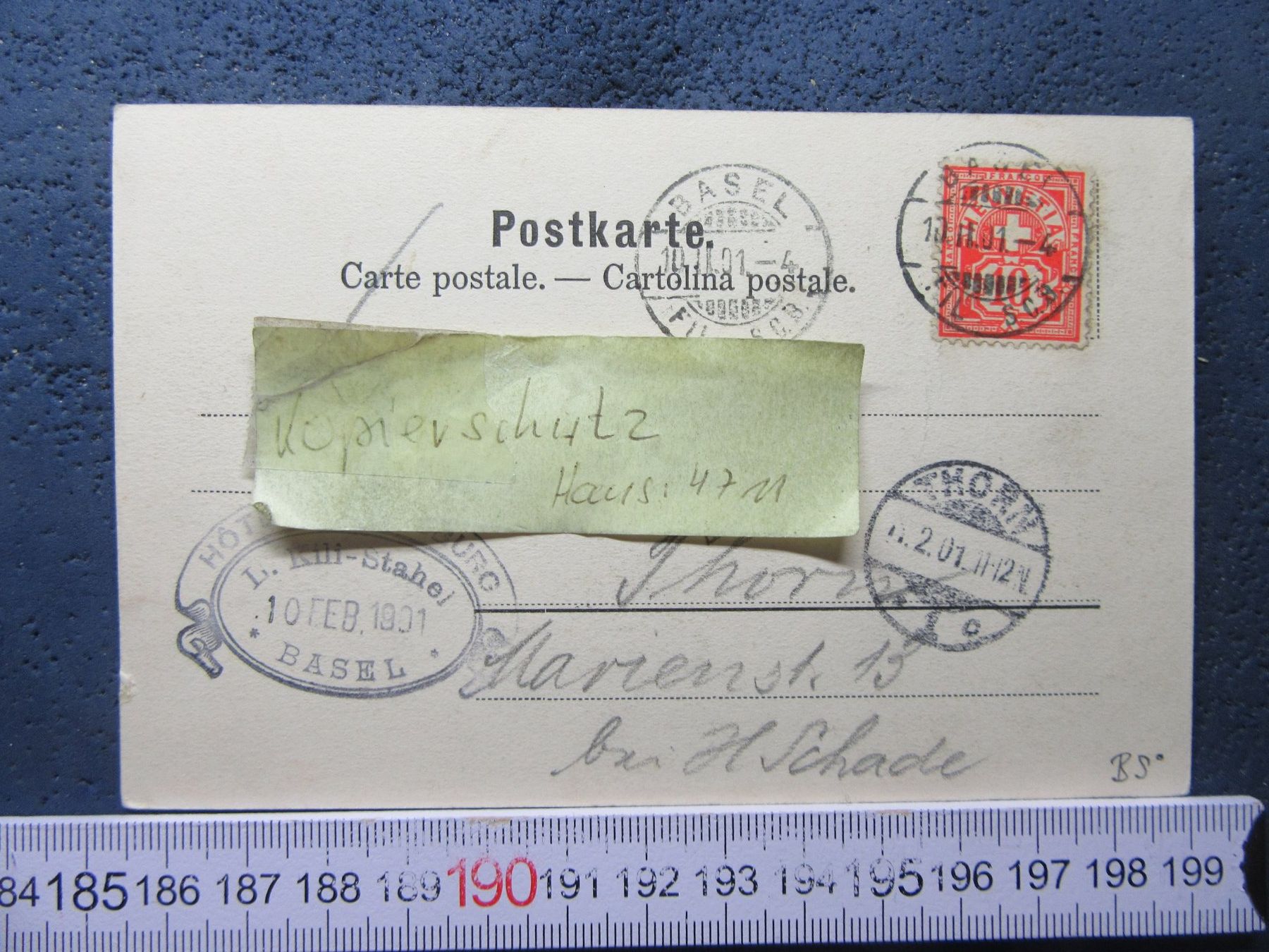 Ansichtskarten: BASEL 1901 AK BS – Gebraucht aus Ettingen von Hausi4711 1