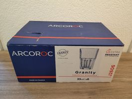 Lot de 6 verres Arcoroc Granity 35cl NEUFS, extra résistants