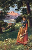 Champfèr   GR  -  Tracht  /  am Silvaplanersee